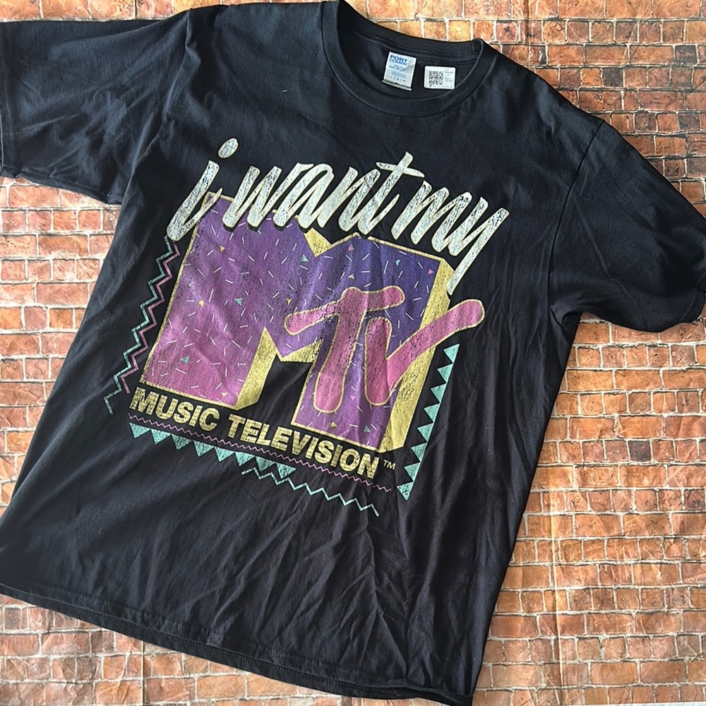 *5 for $20* Port and Company Black MTV Graphic Tee